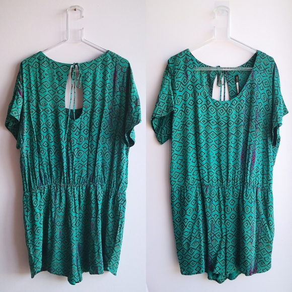 ANTHROPOLOGIE Plenty Tracy Reese Teal Romper - Picture 2 of 9